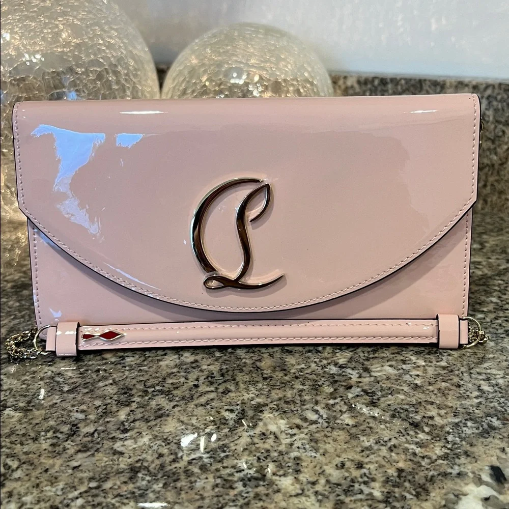 Christian Louboutin Loubi54 Patent Leather Clutch On A Chain